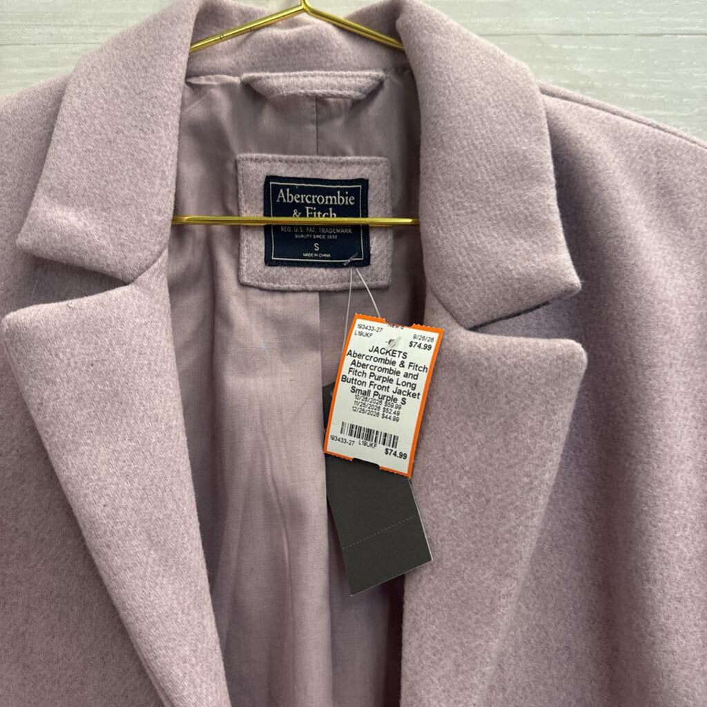 Abercrombie and Fitch Purple Long Button Front Jacket Small