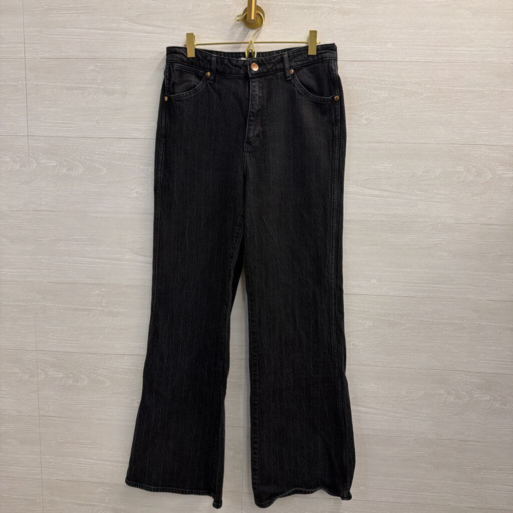 Wrangler Black Denim Loose Flare Jeans 28