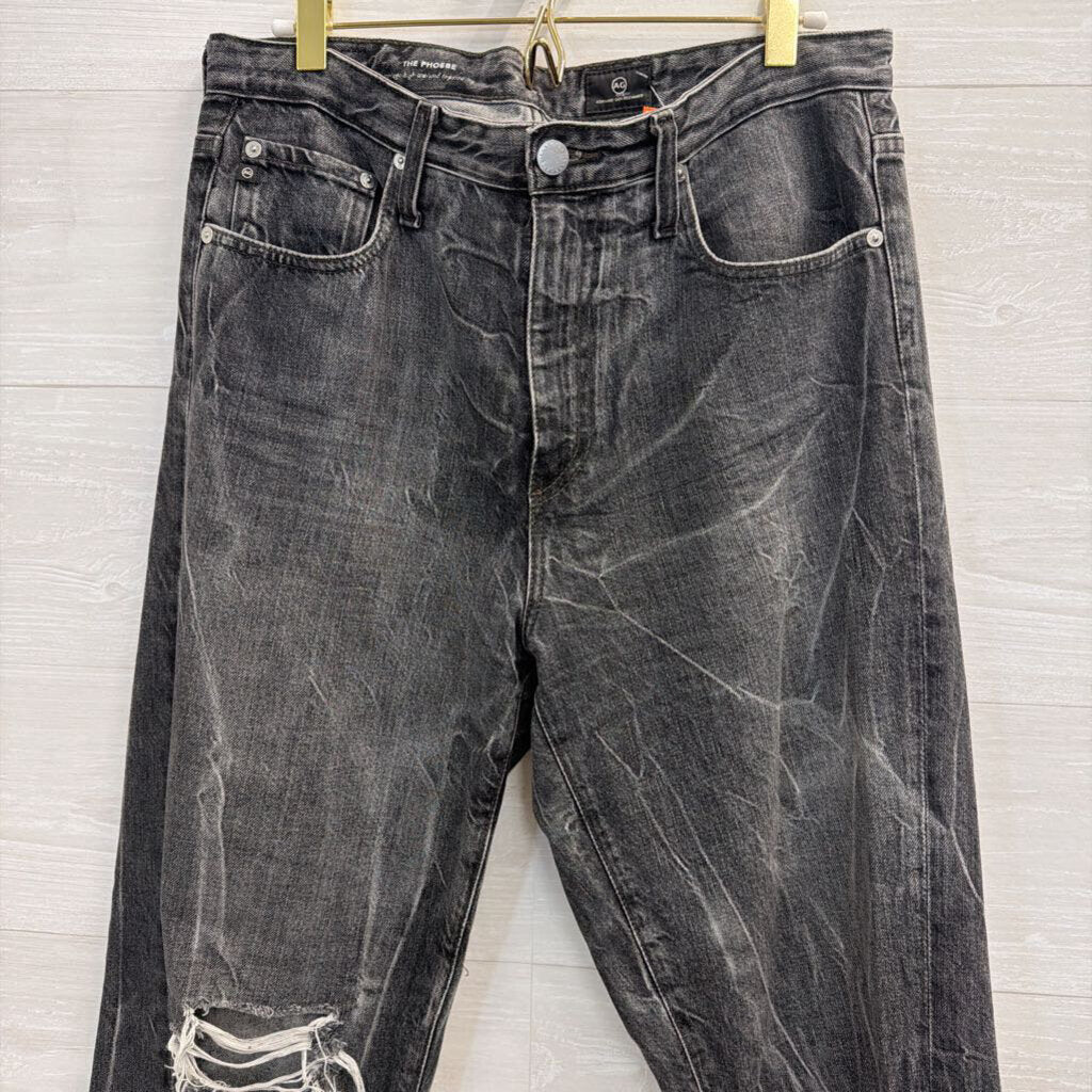 AG Black Denim The Phoebe Distressed Jeans 29