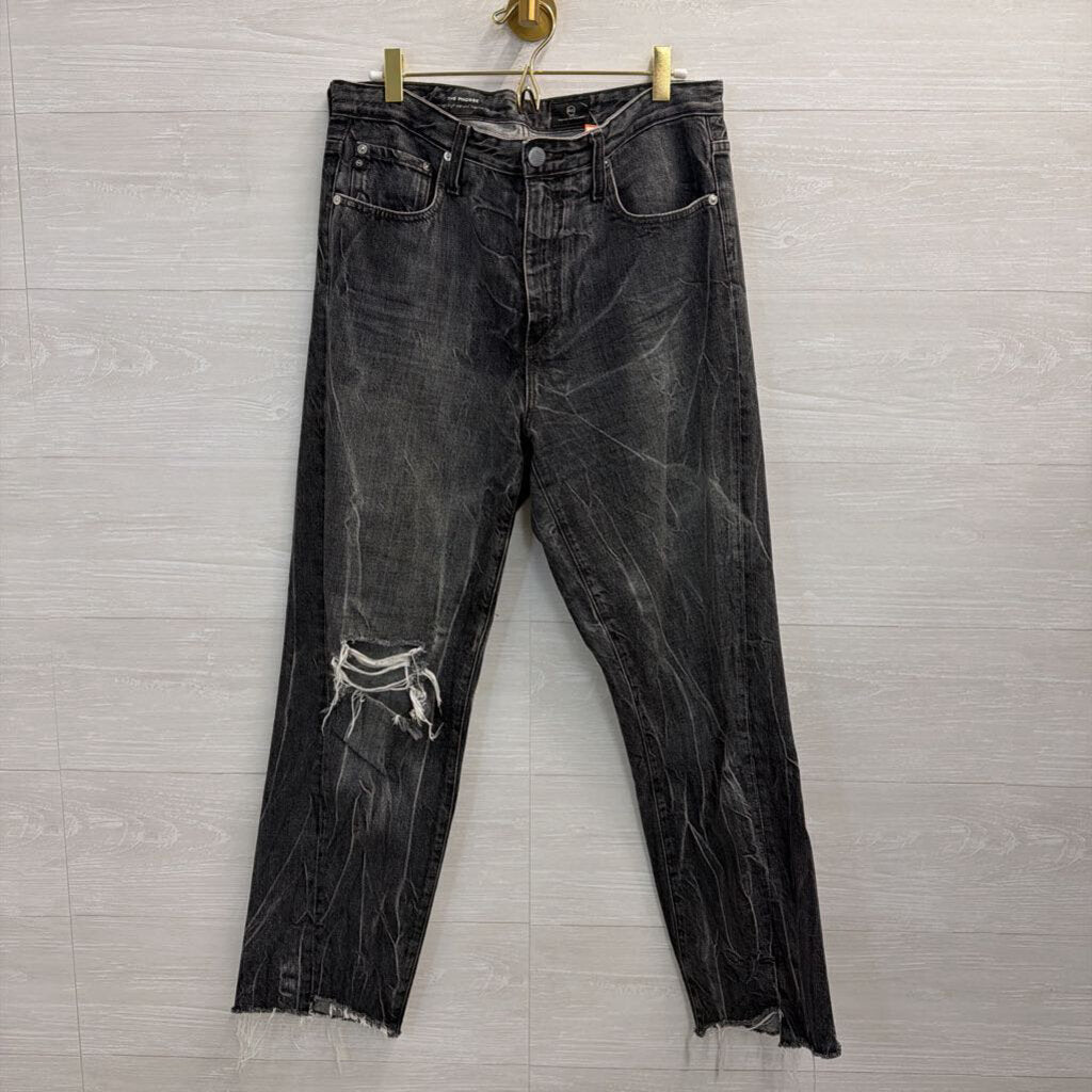AG Black Denim The Phoebe Distressed Jeans 29