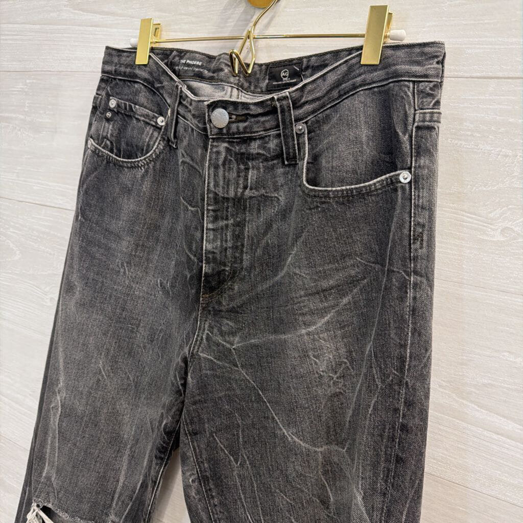 AG Black Denim The Phoebe Distressed Jeans 29