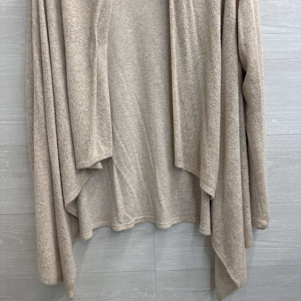 Bobeau Beige Knit Open Front Sweater Medium