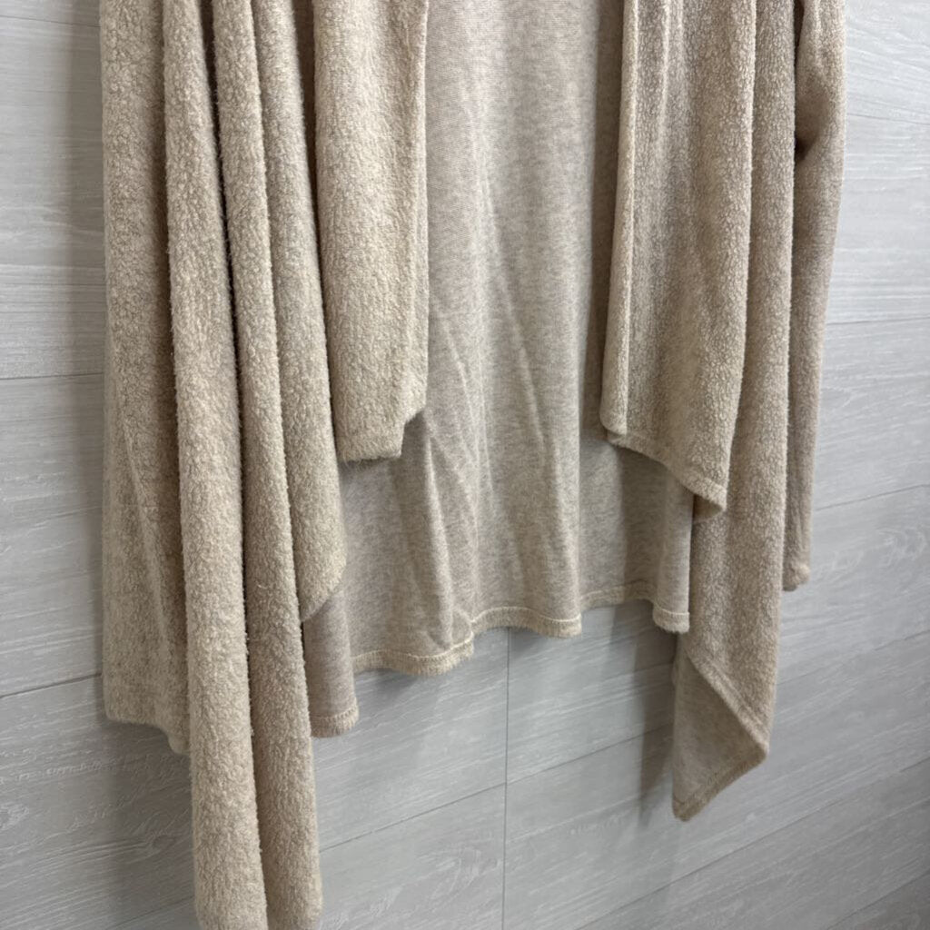 Bobeau Beige Knit Open Front Sweater Medium