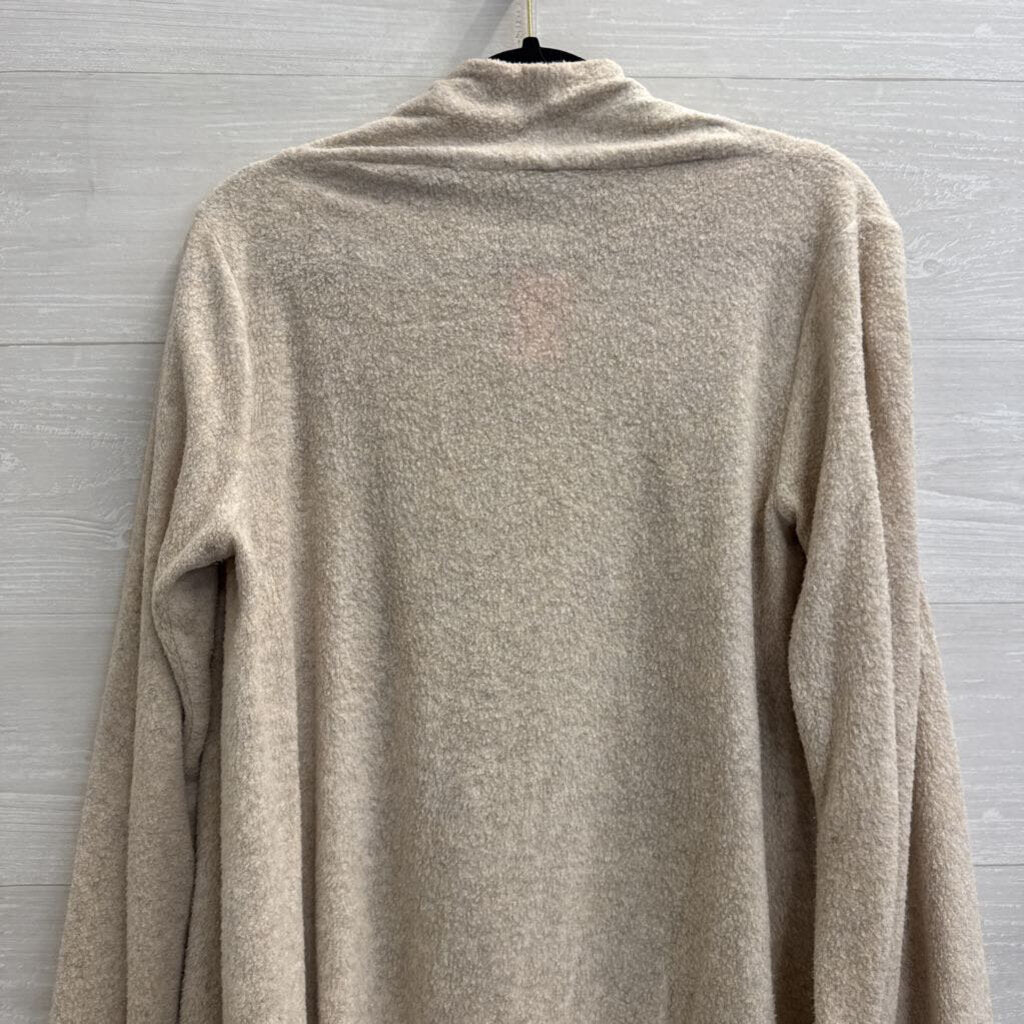 Bobeau Beige Knit Open Front Sweater Medium