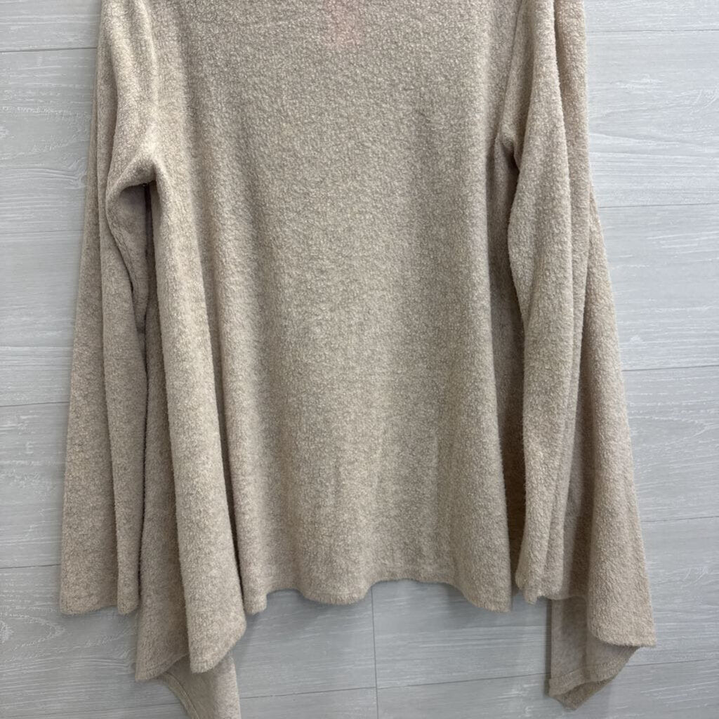 Bobeau Beige Knit Open Front Sweater Medium