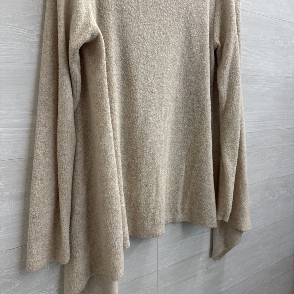 Bobeau Beige Knit Open Front Sweater Medium