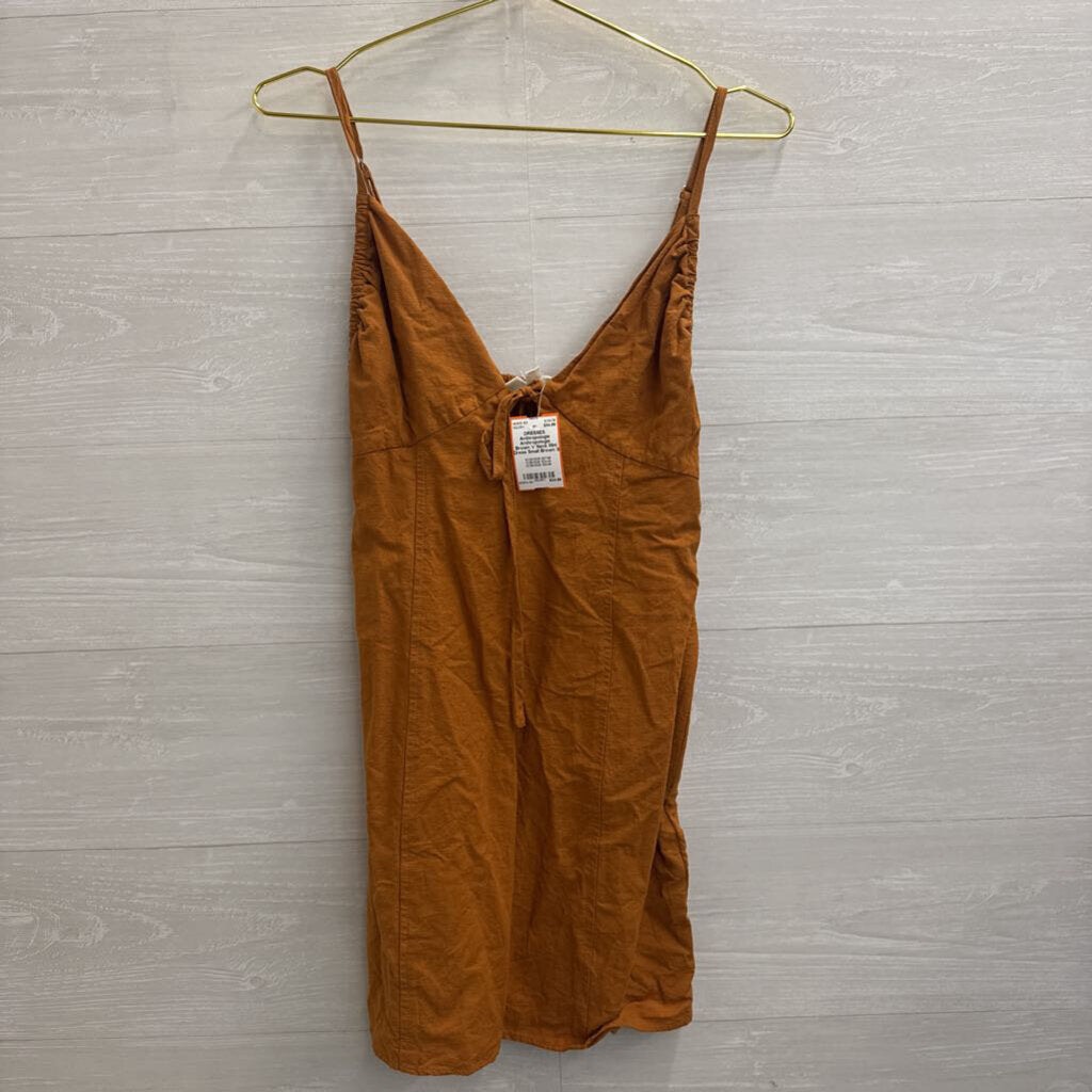 Anthropologie Brown V Neck Mini Dress Small