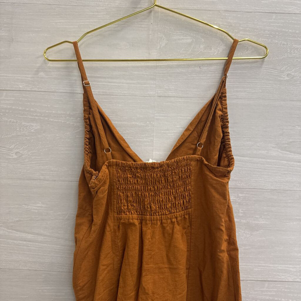 Anthropologie Brown V Neck Mini Dress Small