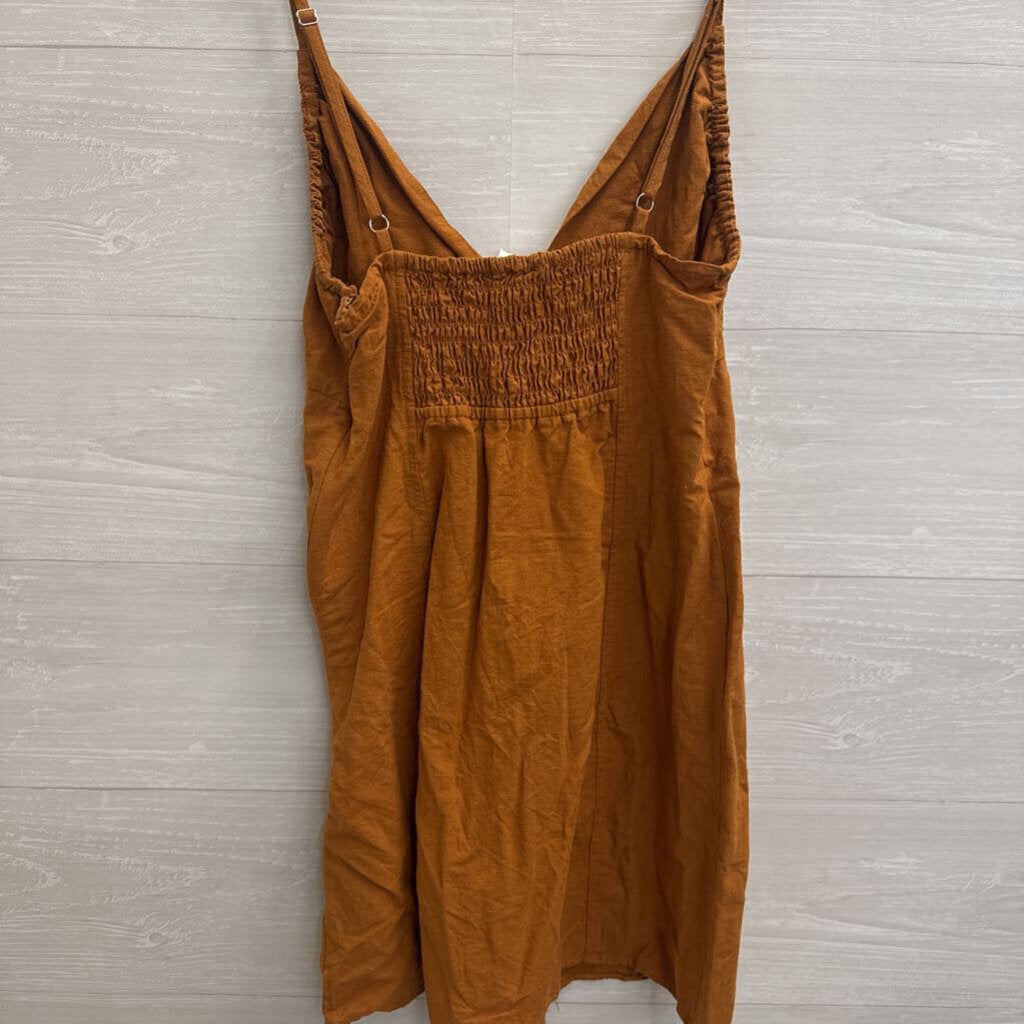 Anthropologie Brown V Neck Mini Dress Small