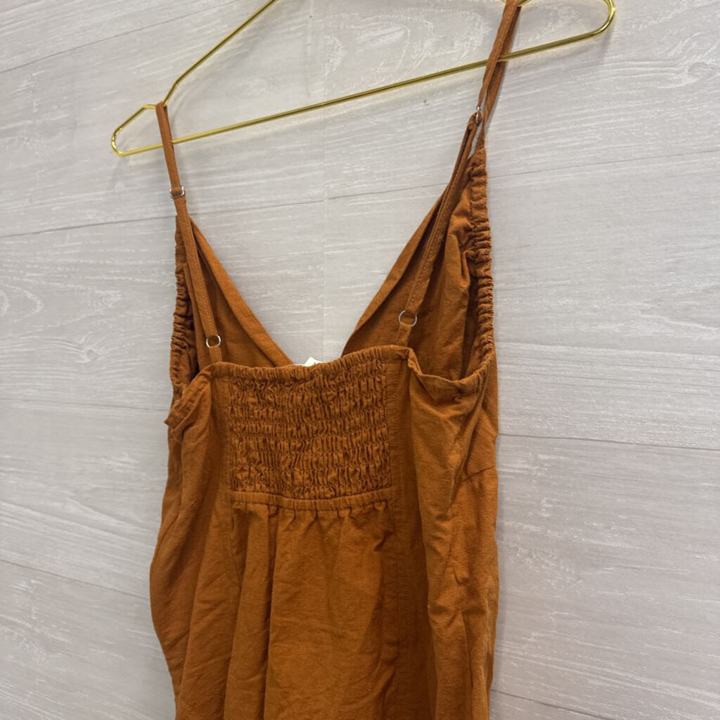 Anthropologie Brown V Neck Mini Dress Small
