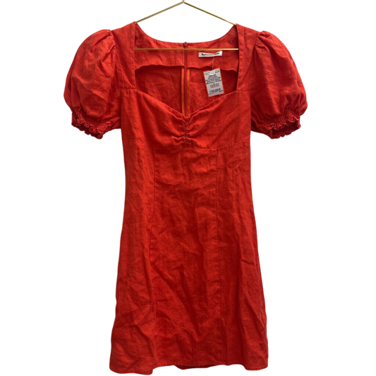 Reformation Orange Short Puff Sleeve Mini Dress 4
