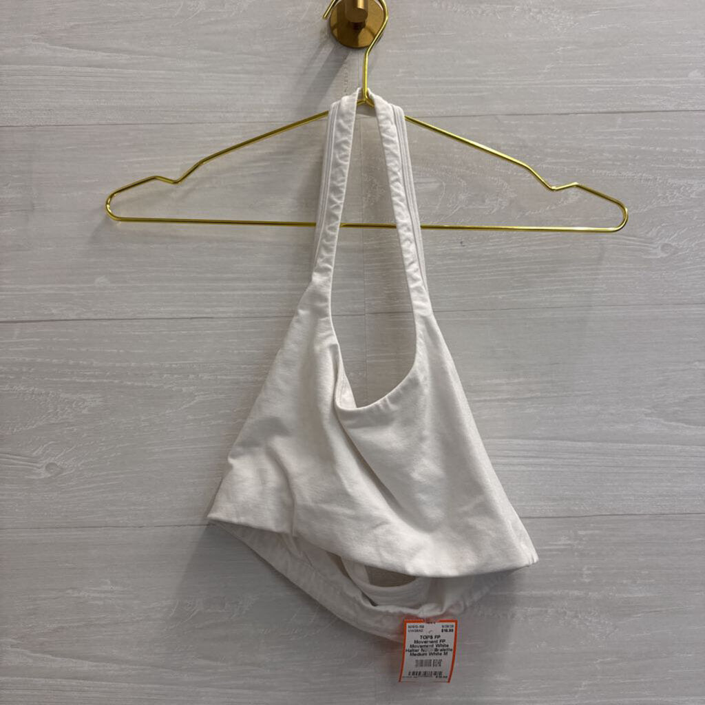 FP Movement White Halter Neck Bralette Medium