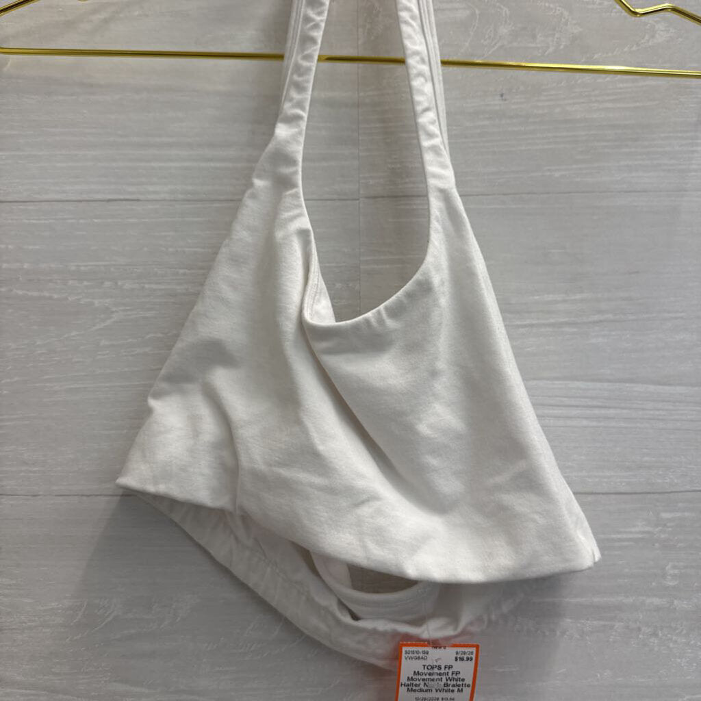 FP Movement White Halter Neck Bralette Medium