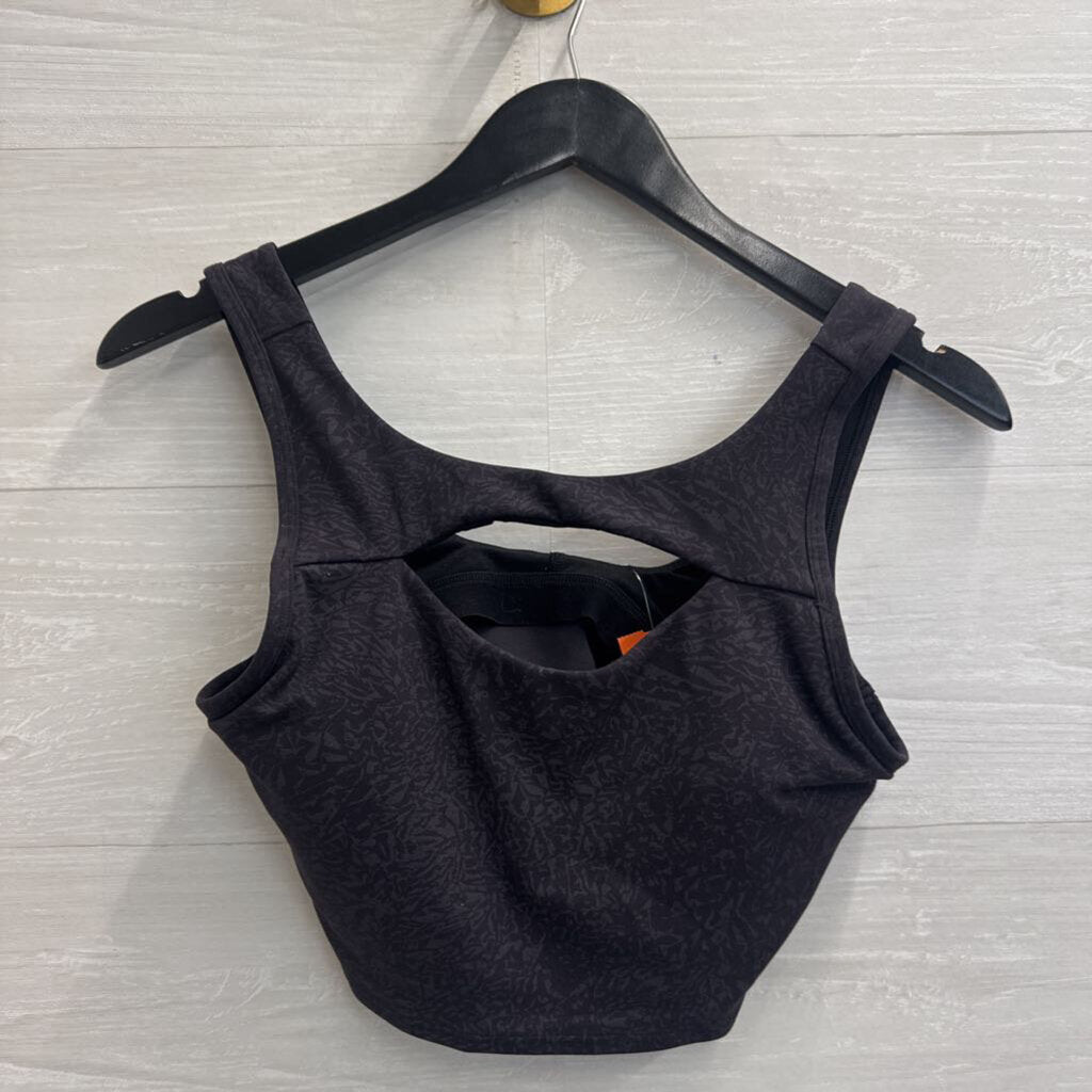 Lululemon Black Print Cutout Sports Bra 8