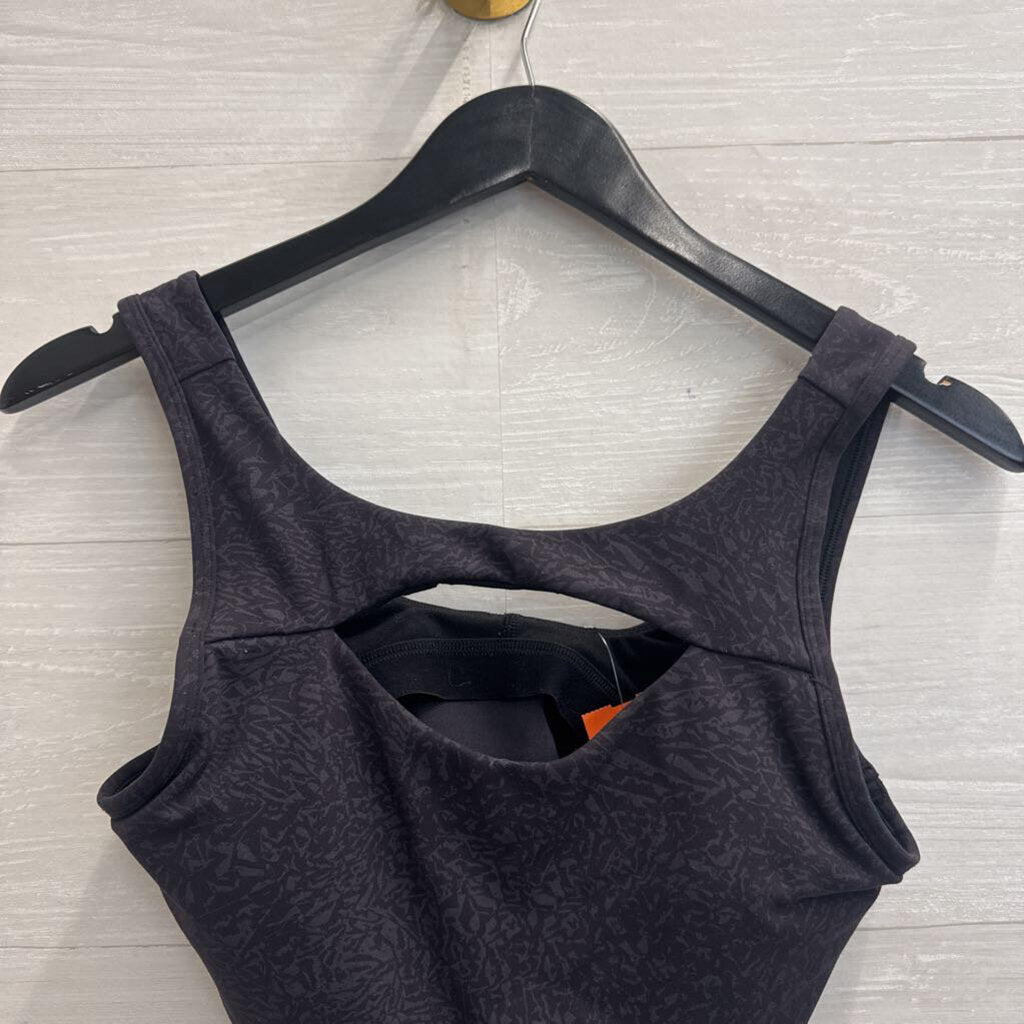 Lululemon Black Print Cutout Sports Bra 8