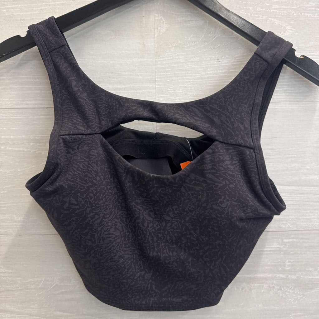 Lululemon Black Print Cutout Sports Bra 8