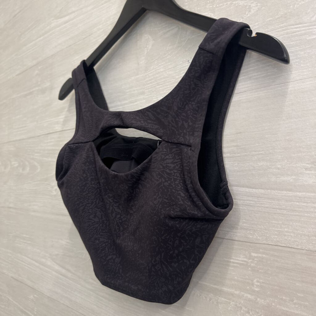 Lululemon Black Print Cutout Sports Bra 8