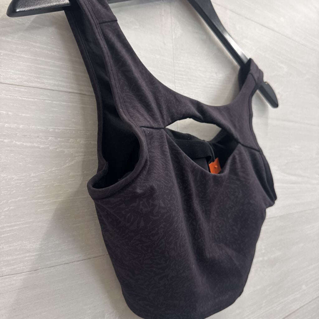 Lululemon Black Print Cutout Sports Bra 8