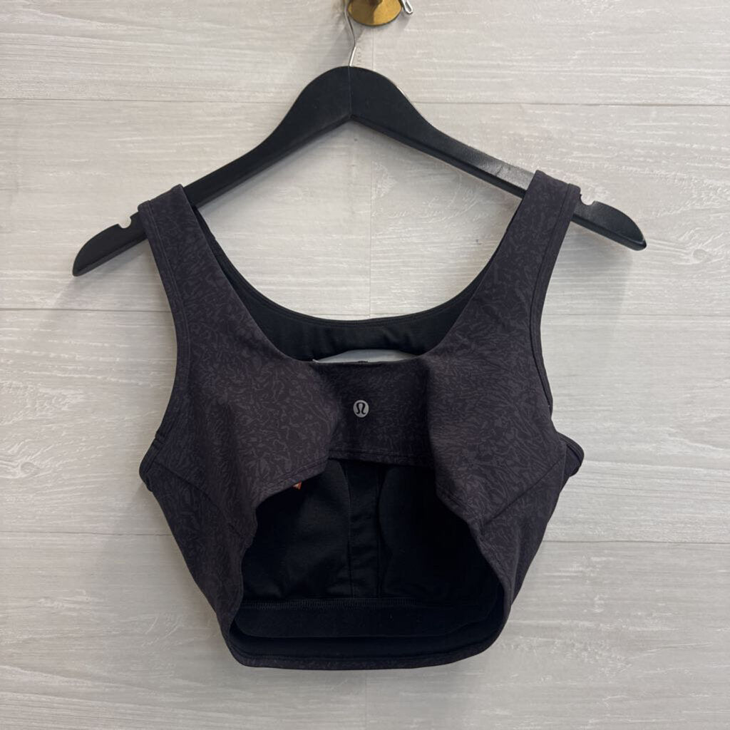 Lululemon Black Print Cutout Sports Bra 8