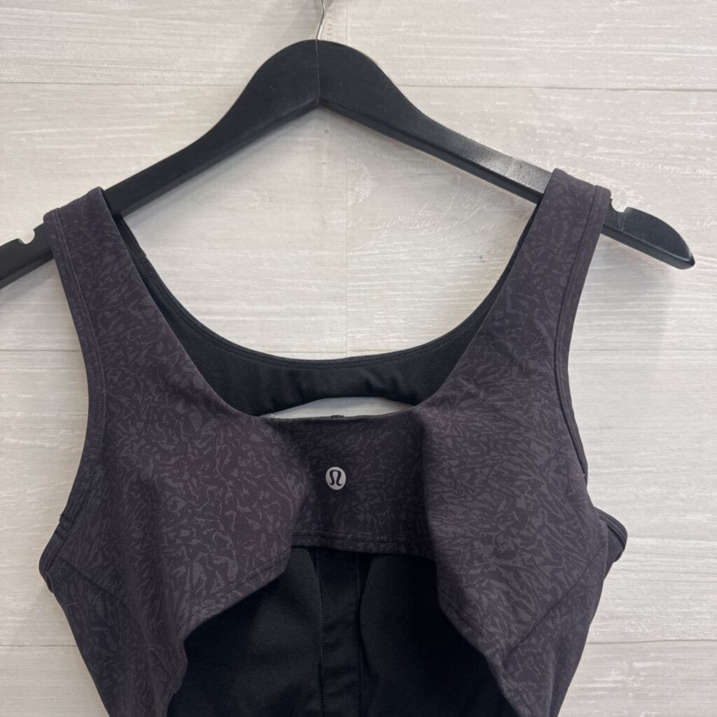 Lululemon Black Print Cutout Sports Bra 8
