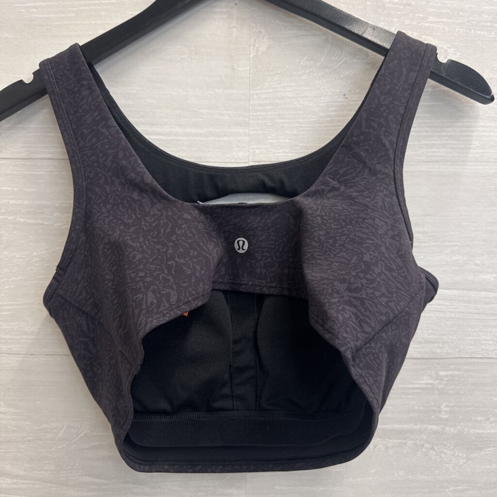Lululemon Black Print Cutout Sports Bra 8