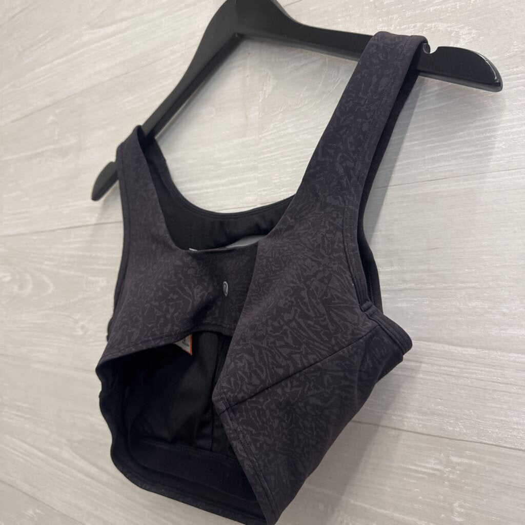 Lululemon Black Print Cutout Sports Bra 8
