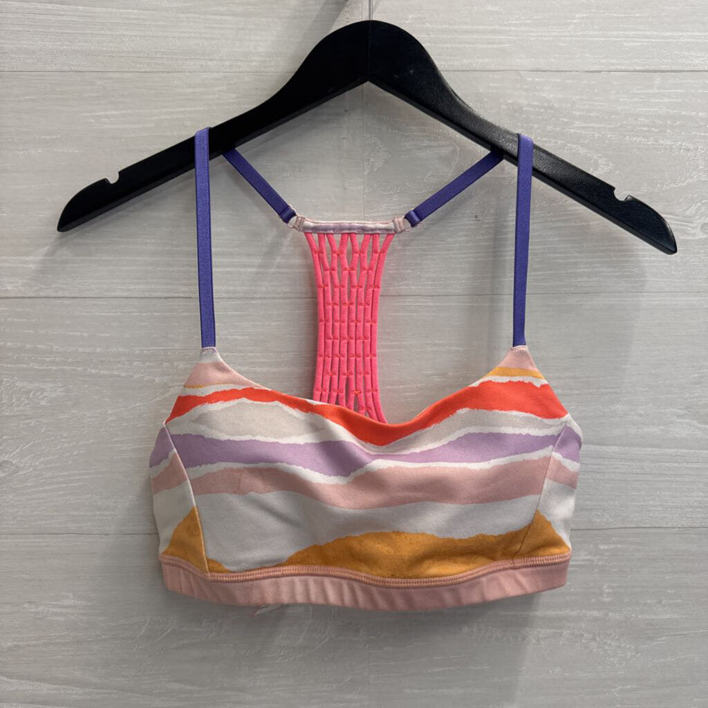 Lululemon Purple/ Pink Striped Back Sports Bra 6