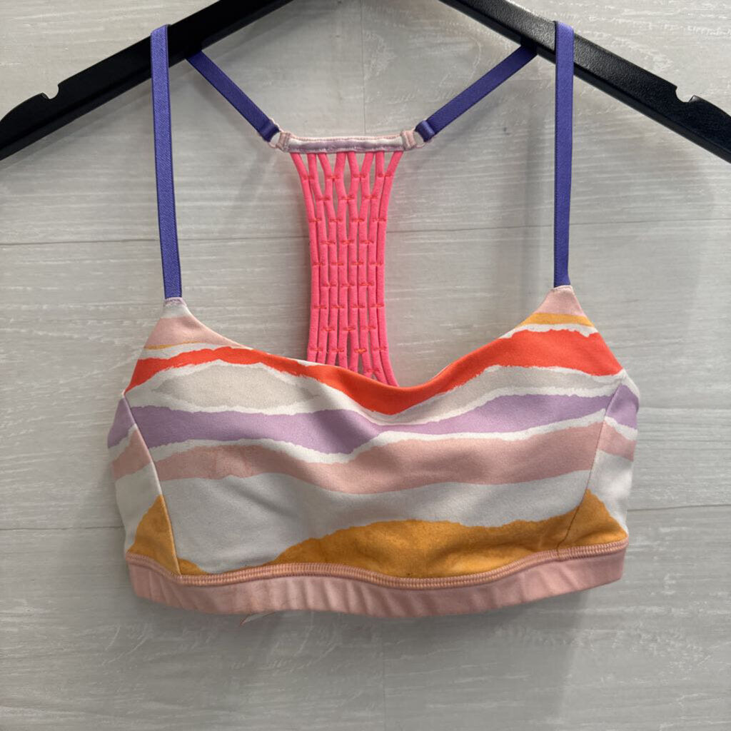 Lululemon Purple/ Pink Striped Back Sports Bra 6