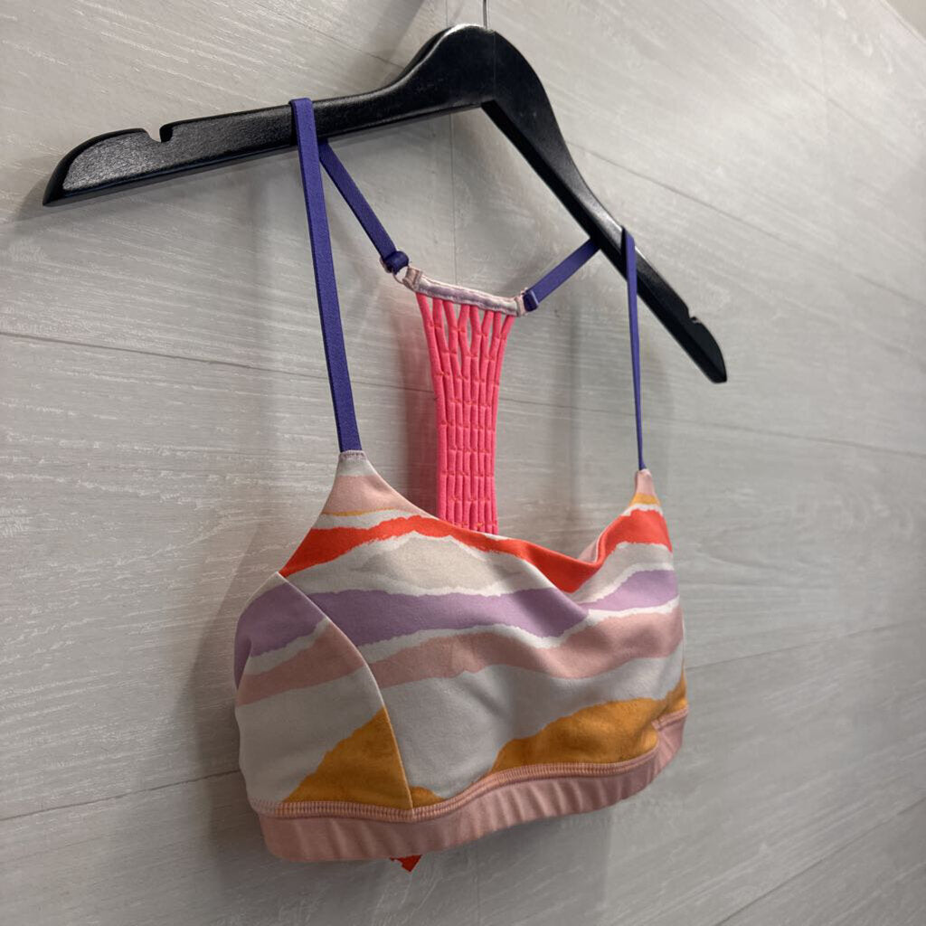 Lululemon Purple/ Pink Striped Back Sports Bra 6