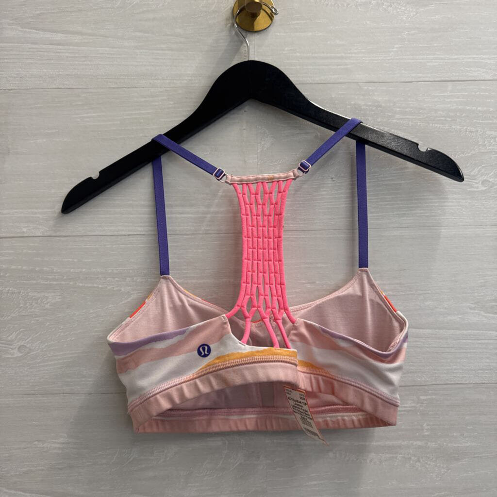 Lululemon Purple/ Pink Striped Back Sports Bra 6