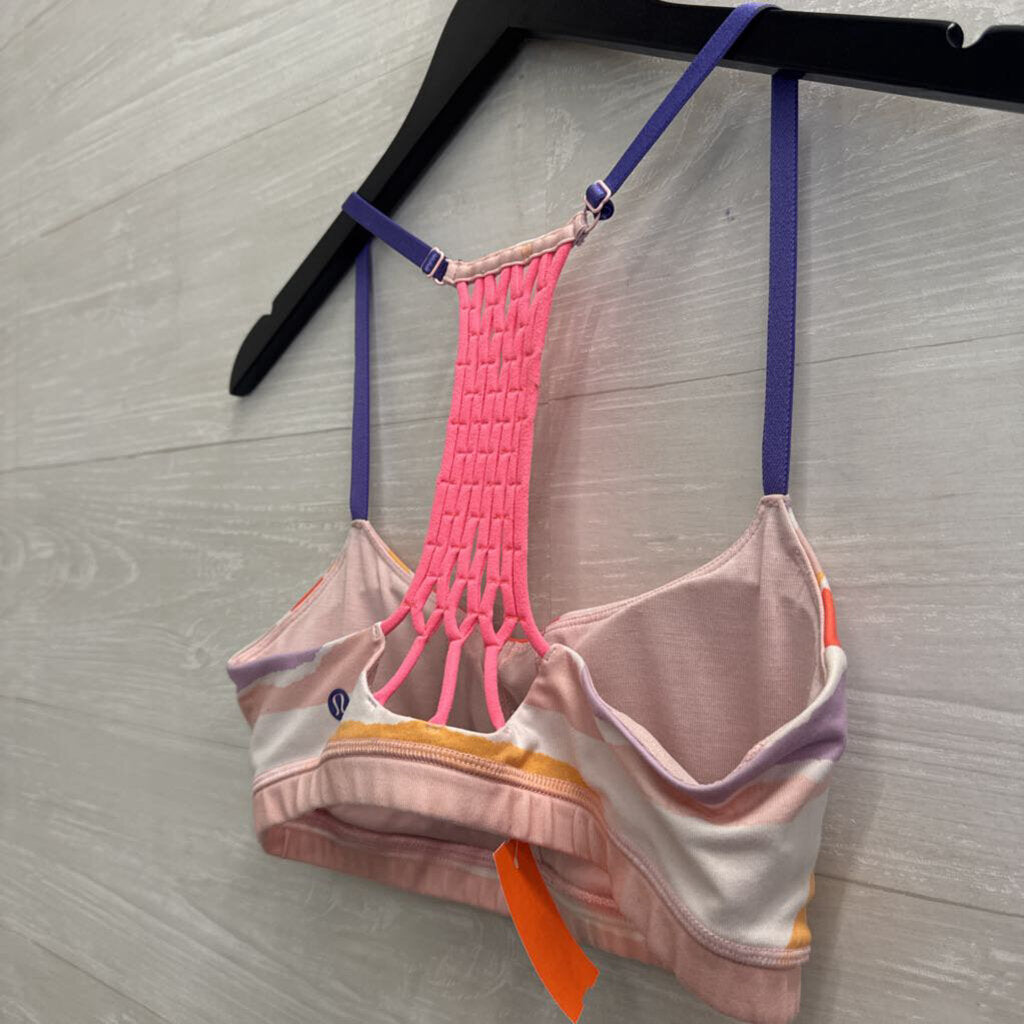 Lululemon Purple/ Pink Striped Back Sports Bra 6