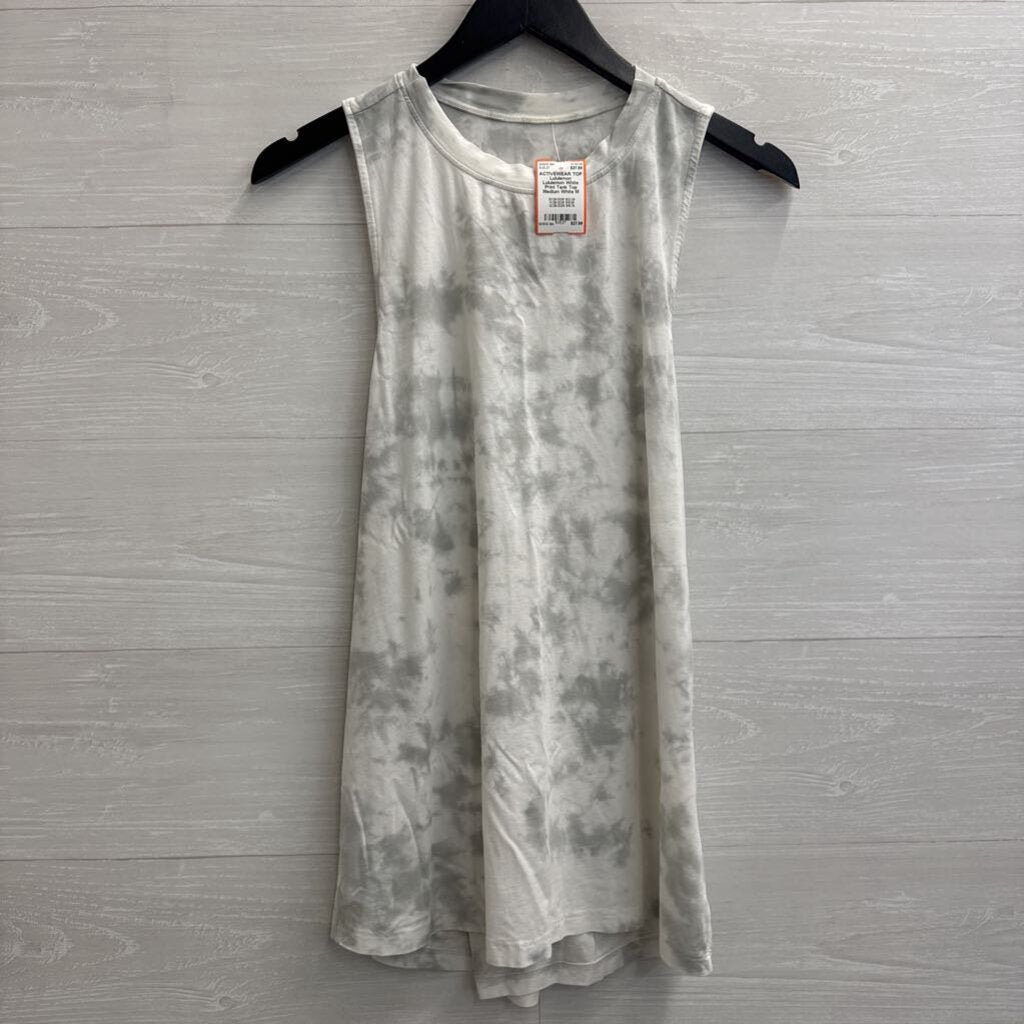 Lululemon White Print Tank Top Medium