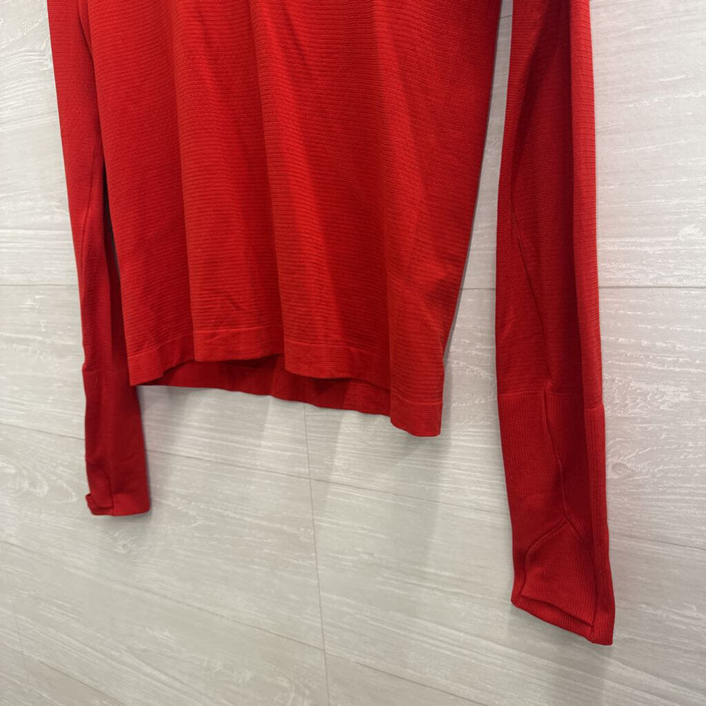 Lululemon Red Cropped Long Sleeve Top 8