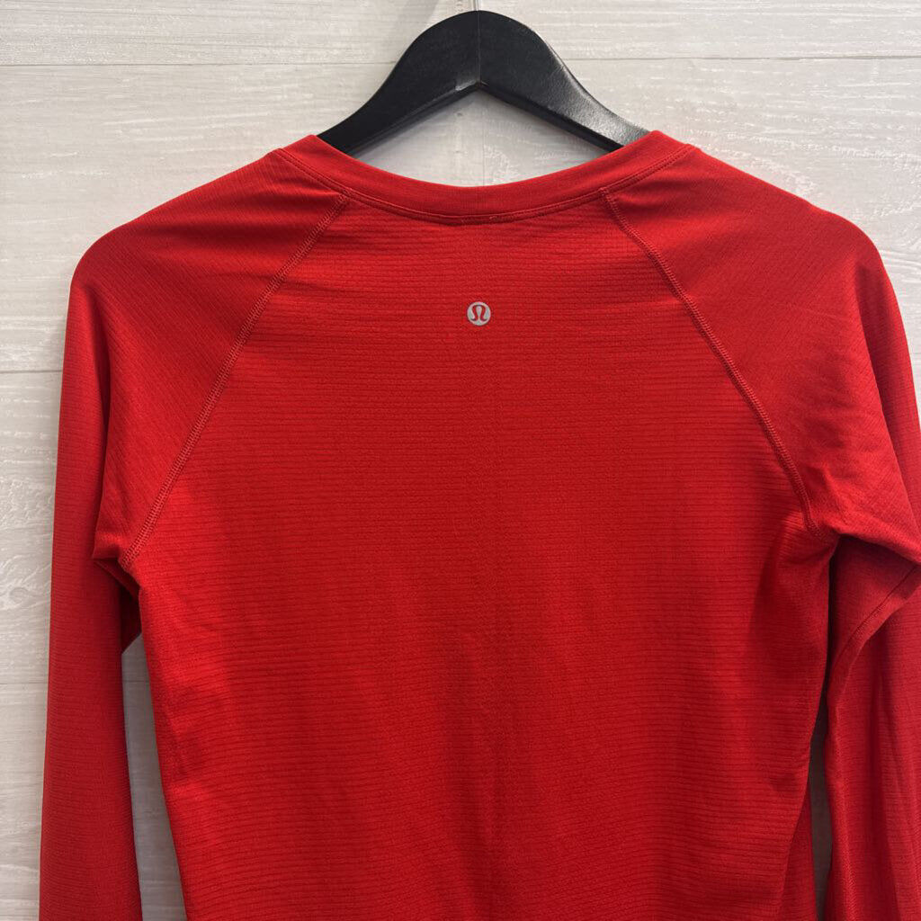 Lululemon Red Cropped Long Sleeve Top 8