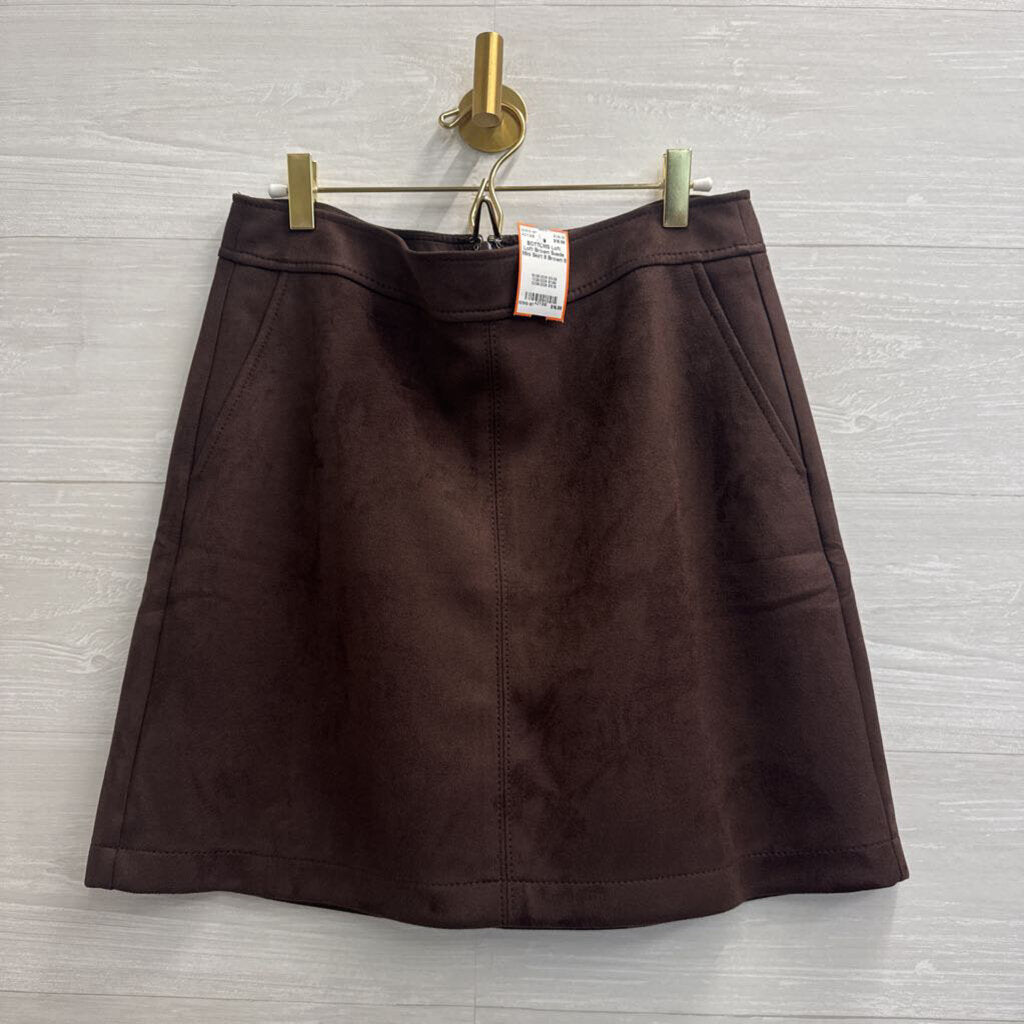 Loft Brown Suede Mini Skirt 8