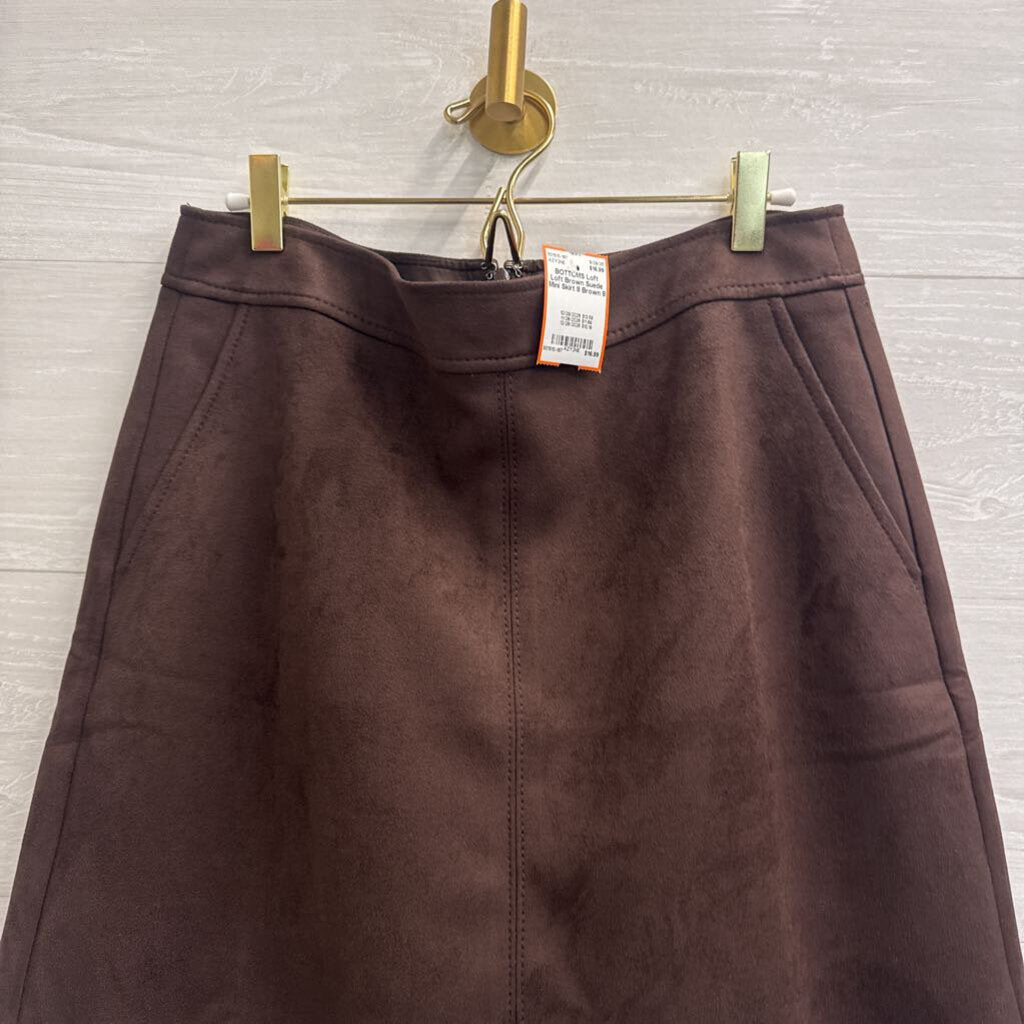 Loft Brown Suede Mini Skirt 8