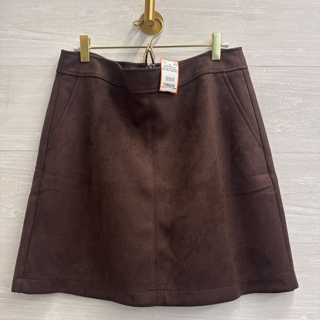 Loft Brown Suede Mini Skirt 8