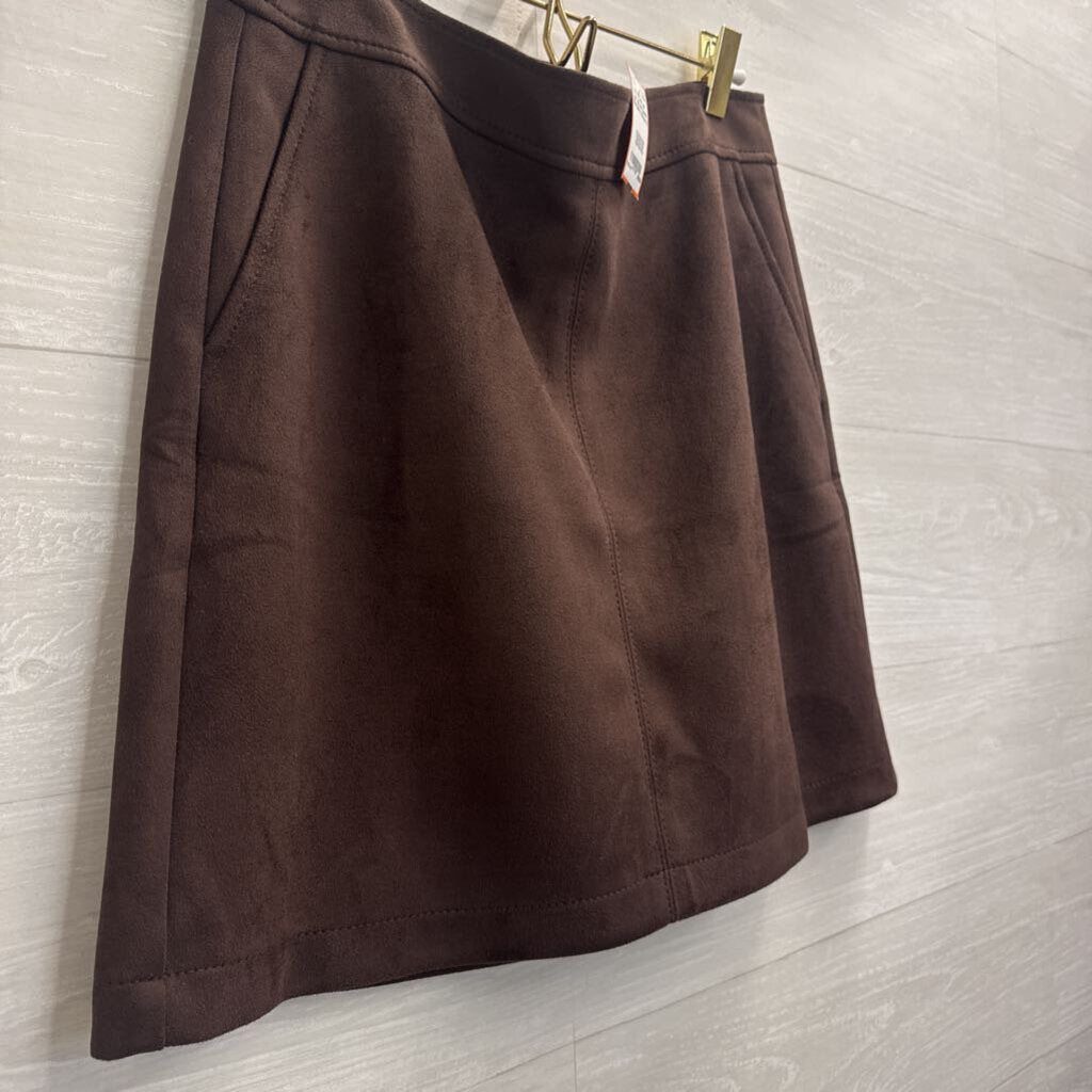 Loft Brown Suede Mini Skirt 8
