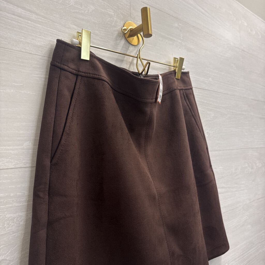 Loft Brown Suede Mini Skirt 8