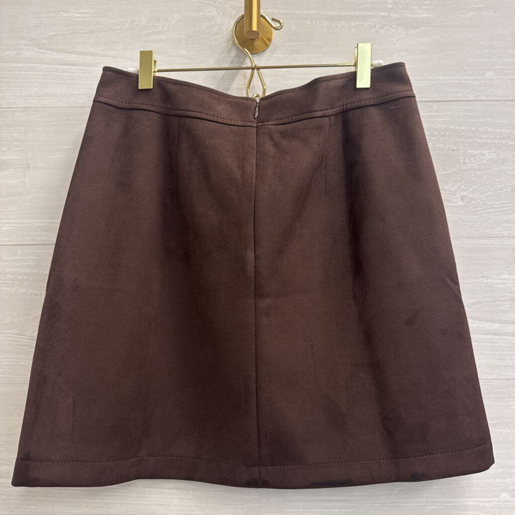 Loft Brown Suede Mini Skirt 8