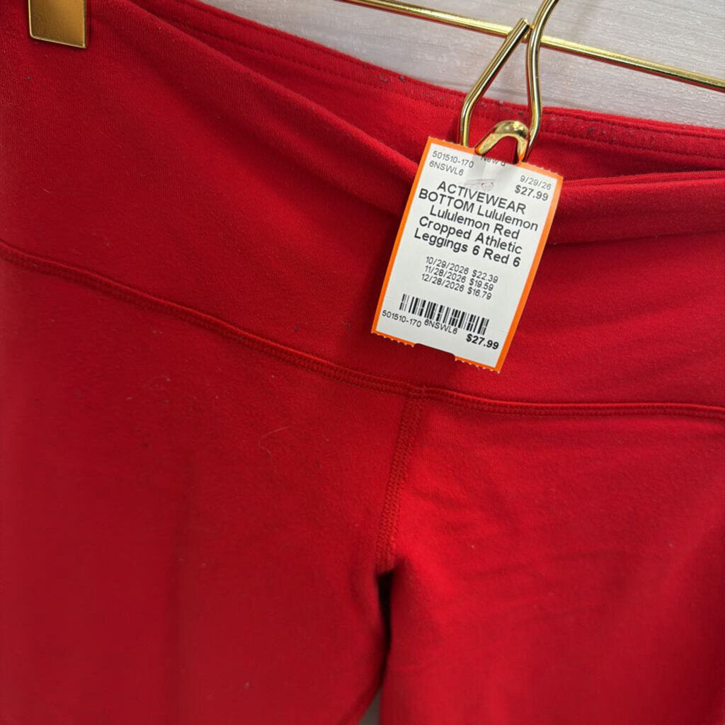 Lululemon Red Cropped Athletic Leggings 6