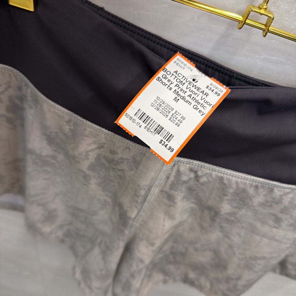 Vuori Grey Print Athletic Shorts Medium