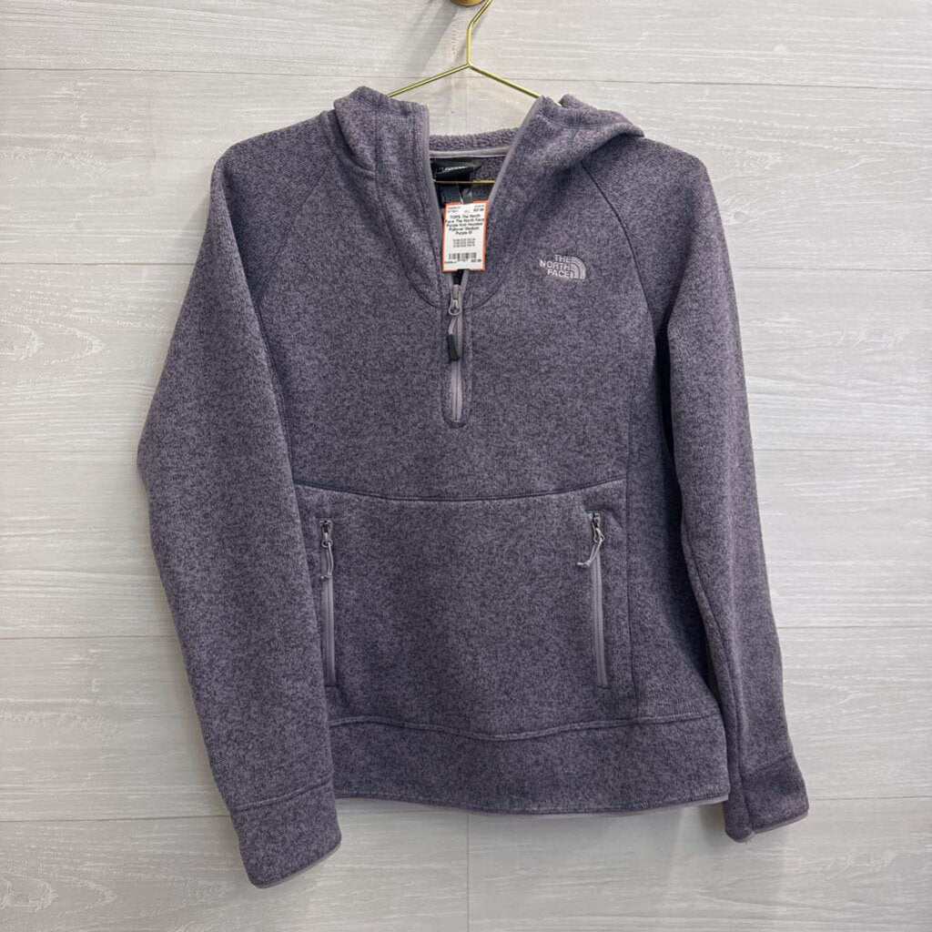 The North Face Purple Knit Hooded Pullover Medium