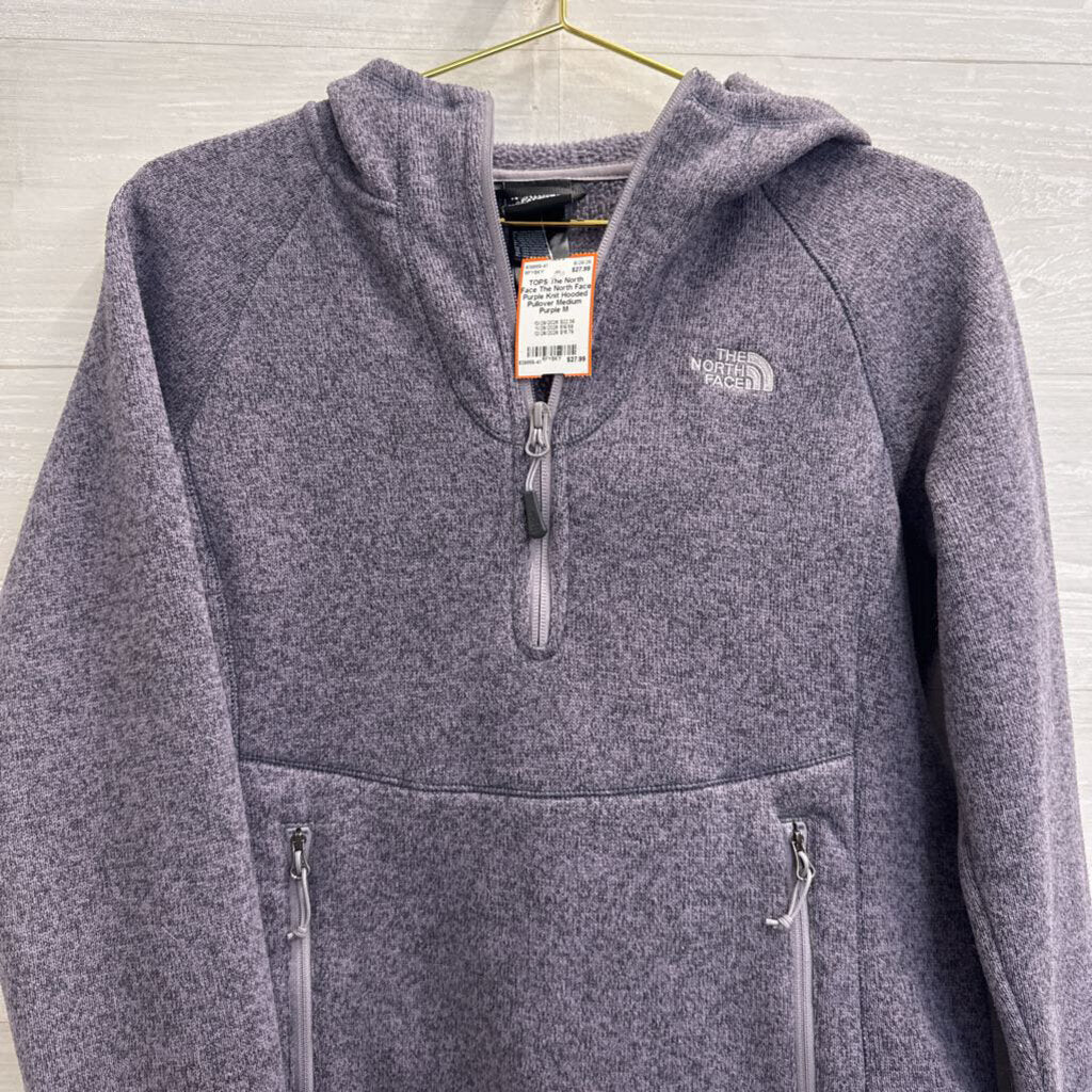 The North Face Purple Knit Hooded Pullover Medium