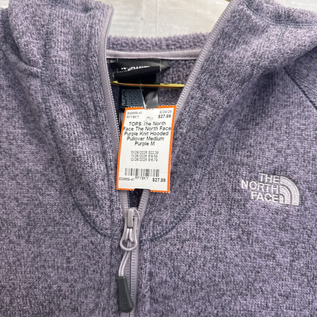 The North Face Purple Knit Hooded Pullover Medium