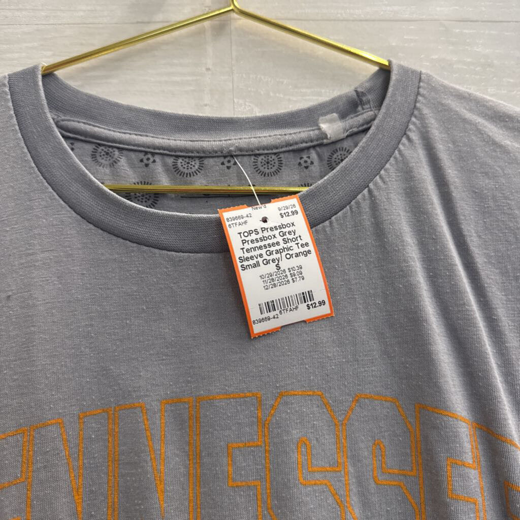 Pressbox Grey Tennessee Short Sleeve Graphic Tee Small