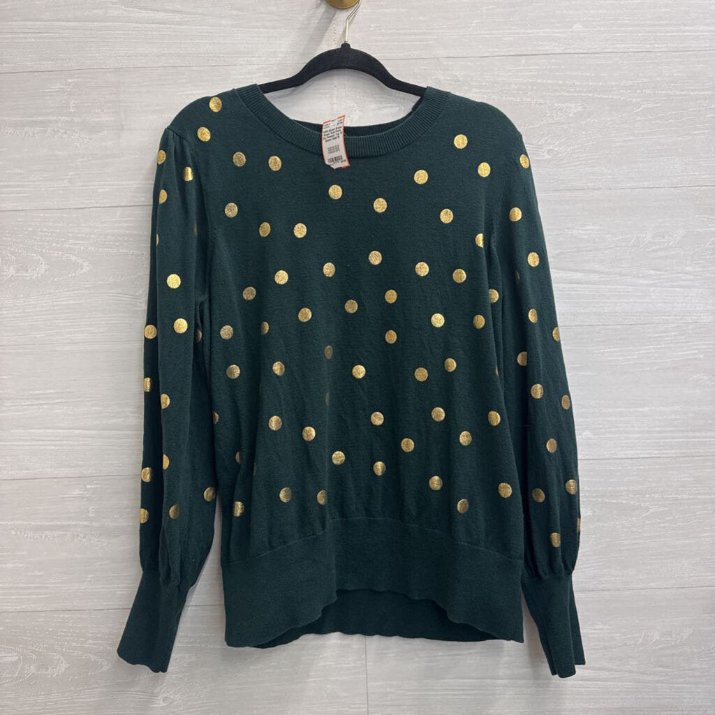 Boden Green/ Gold Polka Dot Sweater Top 16