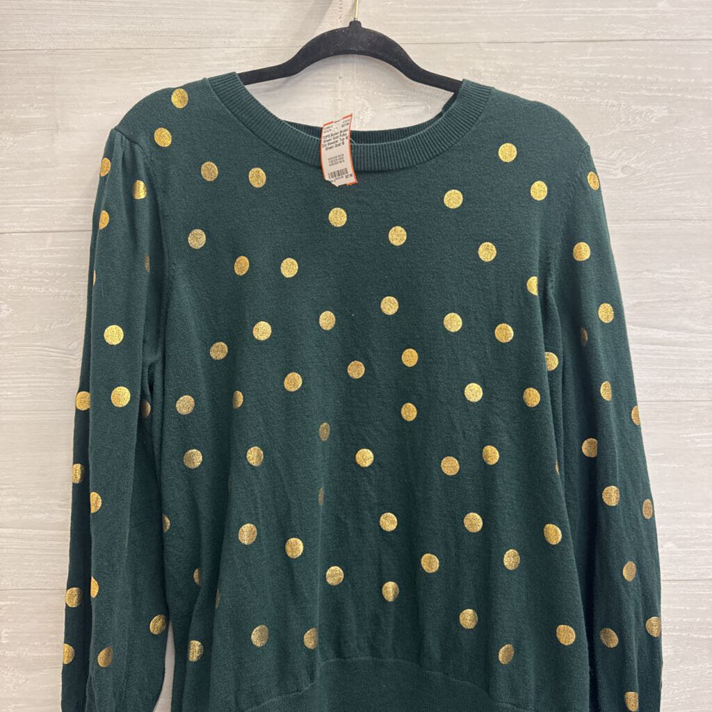 Boden Green/ Gold Polka Dot Sweater Top 16