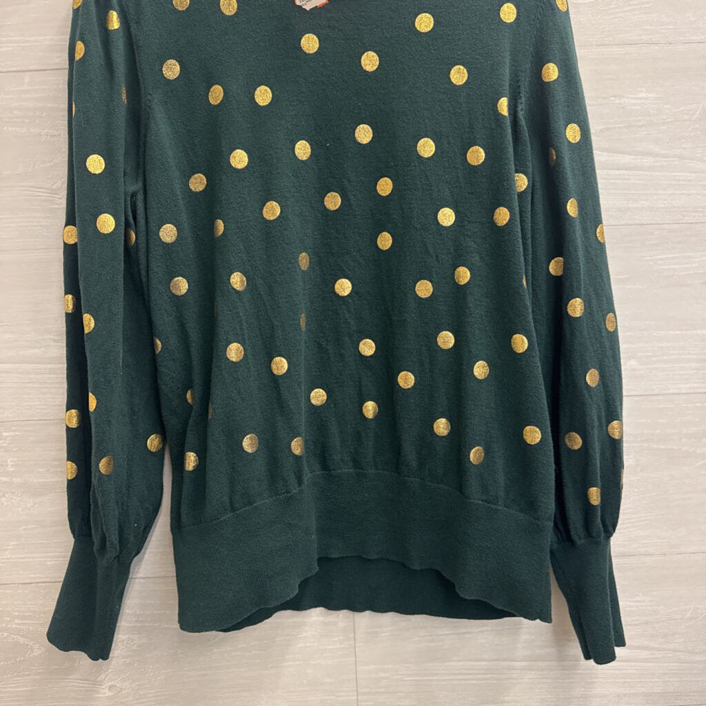 Boden Green/ Gold Polka Dot Sweater Top 16