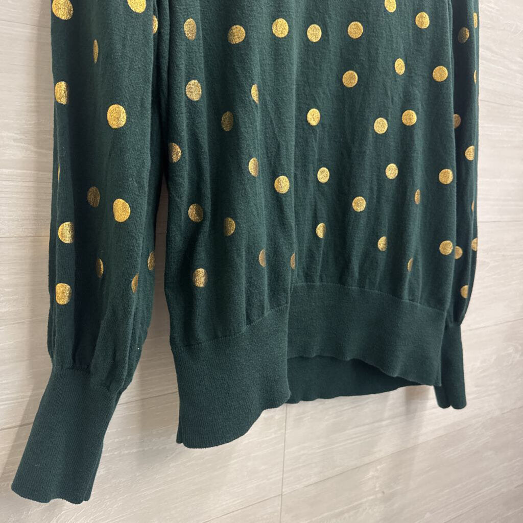 Boden Green/ Gold Polka Dot Sweater Top 16